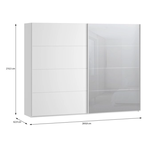 Szafa ubraniowa 270 cm Kolor Biały